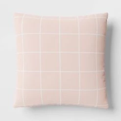 17"x17" Grid Square Outdoor Throw Pillow - Room Essentials™ Pink -Room Essentials Sales Store GUEST 007152ba cc4e 4a4a a5a2 2fc7b96edbc9