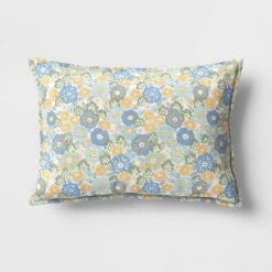 Printed Cotton with Embroidery Lumbar Throw Pillow - Room Essentials™ Blue -Room Essentials Sales Store GUEST 01186337 fd7b 47bb 864f dea6b7165d70