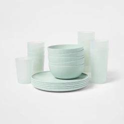 20pc Plastic Dinnerware Set - Room Essentials™ Gray -Room Essentials Sales Store GUEST 022fe69d 726c 41a5 842a 15a45b1a43a5