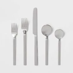 20pc Squared Straight Flatware Set - Room Essentials™ Stainless Steel -Room Essentials Sales Store GUEST 02f34c02 b751 45b4 9379 64fe6beacd70