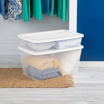 90qt Clear Storage Box White - Room Essentials™ 2 90qt Clear Storage Box White - Room Essentials™ - Image 2