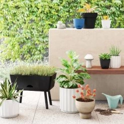 5pc Rectangular Indoor Outdoor Garden Bed 1 Planter with Stand Black 27"x15.5"x20" - Room Essentials™