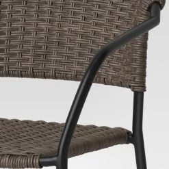 Stack Steel & Wicker Outdoor Patio Chairs, Arm Chairs Black - Room Essentials™ -Room Essentials Sales Store GUEST 170f0bee d878 4886 bad0 51efc8752059
