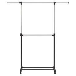 Adjustable Double Rod Garment Rack Black - Room Essentials™