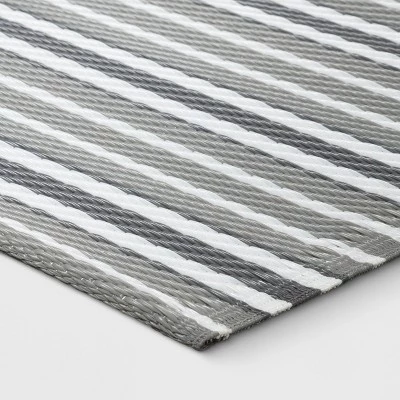 Striped Indoor/Outdoor Rug - Room Essentials™ Gray 2 Striped Indoor/Outdoor Rug - Room Essentials™ Gray - Image 2