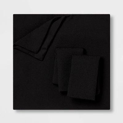 Microfiber Textured Duvet Cover & Sham Set - Room Essentials™ Dark Gray 3 Microfiber Textured Duvet Cover & Sham Set - Room Essentials™ Dark Gray - Image 3