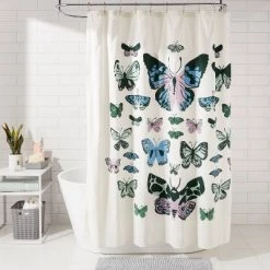72"x72" Butterfly Microfiber Shower Curtain - Room Essentials™