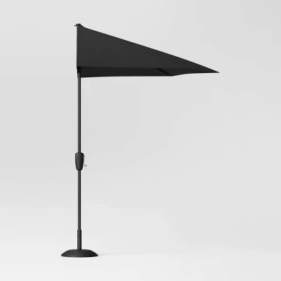 8.83'x7.81' Half-Circle Outdoor Patio Market Umbrella with Black Pole - Room Essentials™ 2 8.83'x7.81' Half-Circle Outdoor Patio Market Umbrella with Black Pole - Room Essentials™ - Image 2