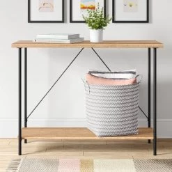 Wood and Metal Console Table Natural - Room Essentials™