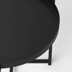 Steel Round Tray Top Outdoor Portable Side Table Black - Room Essentials™ -Room Essentials Sales Store GUEST 3c1948a8 cd22 427c 9701 80717bf7b540