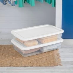41qt Clear Under Bed Storage Box White - Room Essentials™