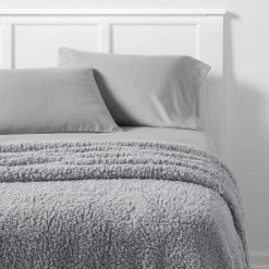 Faux Shearling Bed Blanket- Room Essentials White