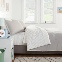 Solid Microfiber Comforter & Sheets Set - Room Essentials™ Navy/gray