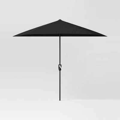 8.83'x7.81' Half-Circle Outdoor Patio Market Umbrella with Black Pole - Room Essentials™ 6 8.83'x7.81' Half-Circle Outdoor Patio Market Umbrella with Black Pole - Room Essentials™ - Image 6