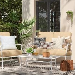 15"x15" Striped Square Outdoor Throw Pillow - Room Essentials™ Green