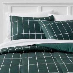 Grid Print Microfiber Reversible Comforter & Sheet Set Dark Green - Room Essentials™ -Room Essentials Sales Store GUEST 52658d90 442c 4f77 95f8 b9cc7e5b7e67