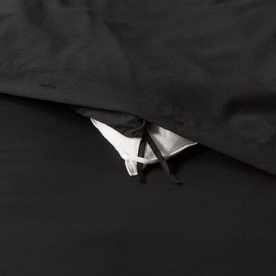 Microfiber Textured Duvet Cover & Sham Set - Room Essentials™ Dark Gray 5 Microfiber Textured Duvet Cover & Sham Set - Room Essentials™ Dark Gray - Image 5