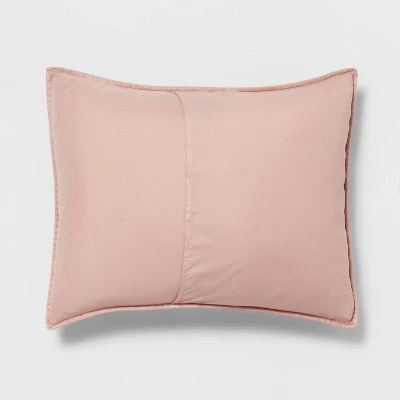 Standard Garment Washed Microfiber Quilt Sham Light Pink - Room Essentials™ 3 Standard Garment Washed Microfiber Quilt Sham Light Pink - Room Essentials™ - Image 3