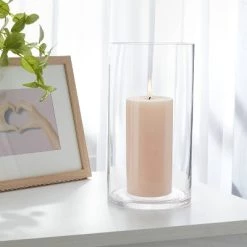 Clear Hurricane 3" x 8" Pillar Candle Holder - Room Essentials™