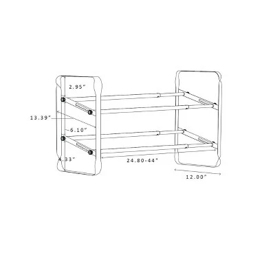 2 Tier Expandable Shoe Rack Gunmetal - Room Essentials™ 3 2 Tier Expandable Shoe Rack Gunmetal - Room Essentials™ - Image 3