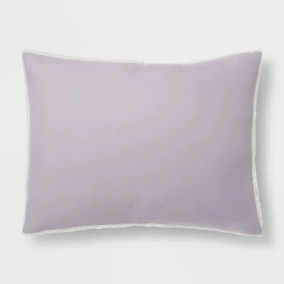 Standard Sherpa Washed Microfiber Comforter Sham - Room Essentials™ Black 7 Standard Sherpa Washed Microfiber Comforter Sham - Room Essentials™ Black - Image 7