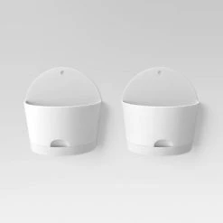 2pc Self-Watering Wall Half-Circle Indoor Outdoor Planter Pots 8"x4.75" - Room Essentials™ White -Room Essentials Sales Store GUEST 6ccedf1e 5915 4e18 89fa 74d3707d056a