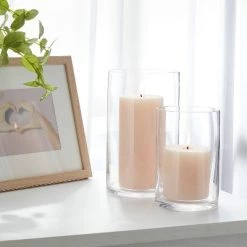 Clear Hurricane 3" x 6" Pillar Candle Holder - Room Essentials™