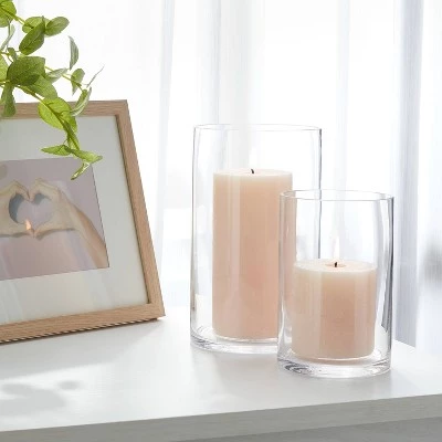 Clear Hurricane 3" x 6" Pillar Candle Holder - Room Essentials™ 1 Clear Hurricane 3" x 6" Pillar Candle Holder - Room Essentials™