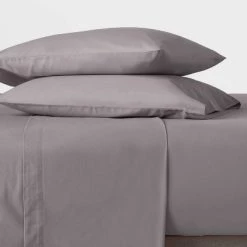 Easy Care Solid Sheet Set - Room Essentials⢠Gray