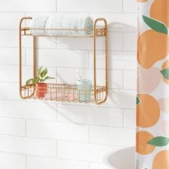On The Wall 2 Tier Shelving Rack Metallic Gold - Room Essentials™