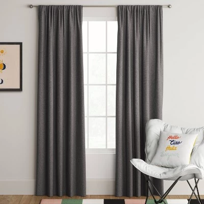 1pc Room Darkening Heathered Window Curtain Panel - Room Essentials™ Gray