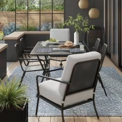 Metal Mesh Outdoor Patio Dining Chair Stacking Chair Black - Room Essentials™