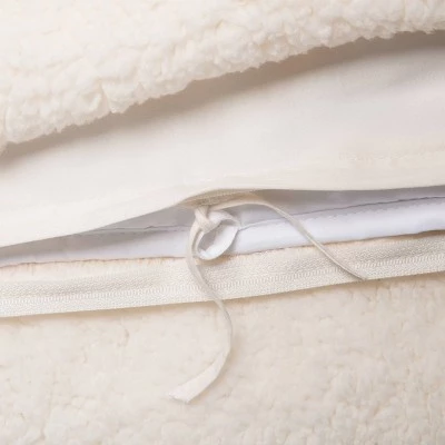 50"x70" Sherpa Weighted Blanket with Removable Cover - Room Essentials™ Gray 1 50"x70" Sherpa Weighted Blanket with Removable Cover - Room Essentials™ Gray