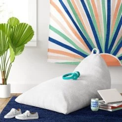 Triangle Bean Bag Chair - Room Essentials™ Cream Faux Shearling