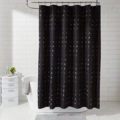 Moon Microfiber Shower Curtain Gray/Black - Room Essentials™