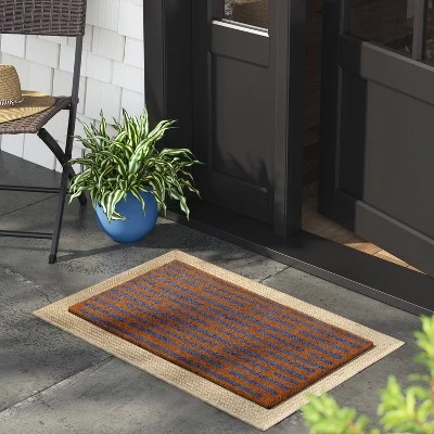 1'4"x2'4" Blocks Rectangular Outdoor Door Mat Blue - Room Essentials™ 1 1'4"x2'4" Blocks Rectangular Outdoor Door Mat Blue - Room Essentials™