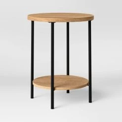 Wood and Metal Round End Table - Room Essentials™ Espresso -Room Essentials Sales Store GUEST b471152e 3324 4b45 a184 e540cd26a19b
