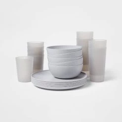 20pc Plastic Dinnerware Set - Room Essentials™ Gray -Room Essentials Sales Store GUEST b4b5a37f 729b 4ff3 9642 c2fee8638ebb
