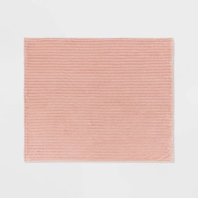 Ribbed Plush Throw Blanket - Room Essentials™ Dark Green 2 Ribbed Plush Throw Blanket - Room Essentials™ Dark Green - Image 2