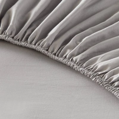 Queen Garment Washed Microfiber Solid Sheet Set Gray - Room Essentials™ 3 Queen Garment Washed Microfiber Solid Sheet Set Gray - Room Essentials™ - Image 3