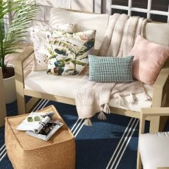 10"x17" Micro Grid Rectangular Outdoor Lumbar Pillow - Room Essentials™ Pink