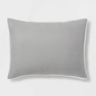 Standard Sherpa Washed Microfiber Comforter Sham - Room Essentials™ Black 9 Standard Sherpa Washed Microfiber Comforter Sham - Room Essentials™ Black - Image 9