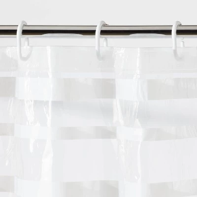 PEVA Shower Curtain + Rings White - Room Essentials™ 2 PEVA Shower Curtain + Rings White - Room Essentials™ - Image 2