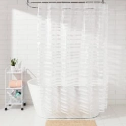 PEVA Shower Curtain + Rings White - Room Essentials™