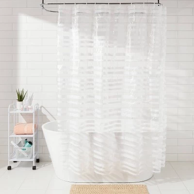 PEVA Shower Curtain + Rings White - Room Essentials™ 1 PEVA Shower Curtain + Rings White - Room Essentials™