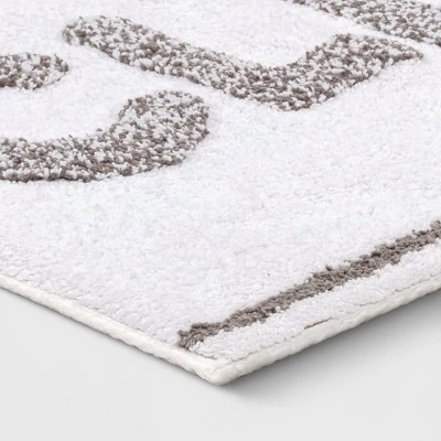 20"x30" Clean Tufted Bath Rug White/Gray - Room Essentials™ 2 20"x30" Clean Tufted Bath Rug White/Gray - Room Essentials™ - Image 2