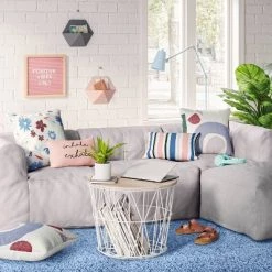 Modular Bean Bag Section Sofa Ottoman Gray - Room Essentials™