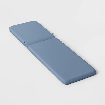 78"x22" Outdoor Chaise Lounge Cushion Quilted Blue - Room Essentials™ 3 78"x22" Outdoor Chaise Lounge Cushion Quilted Blue - Room Essentials™ - Image 3